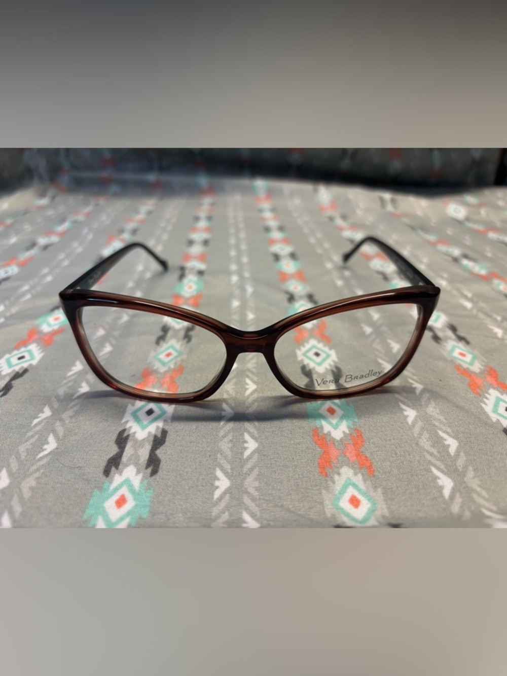 🌀Vera Bradley Chestnut Brown Rectangular Cat-Eye Eyeglass Frames